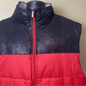 Pelle Pelle Sz 2XL Reversible Sleeveless Full‎ Zip Puffer Vest Red Black/Gray